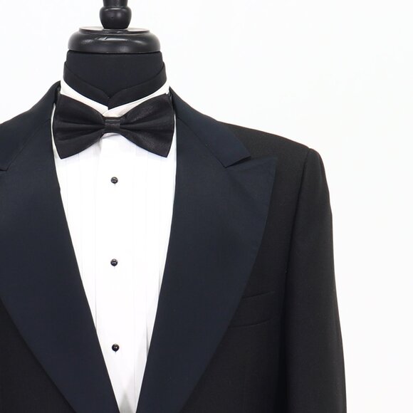 Vintage 1970s 42L Black Solid 1-Button Sport Coat Blazer Jacket T304 - Picture 5 of 11